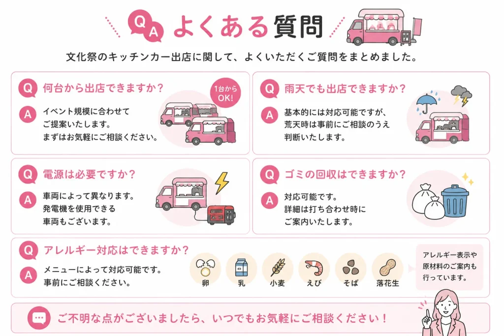 キッチンカー　学園祭　文化祭